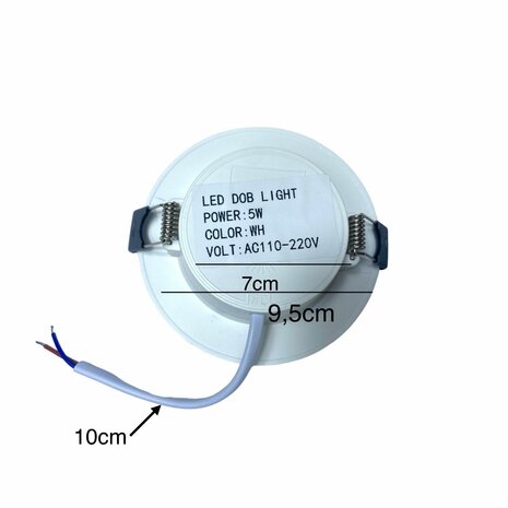 LED-paneel | 5 Watt | Rond | Inbouwplafondlamp (natuurlijk wit) &Oslash;70mm