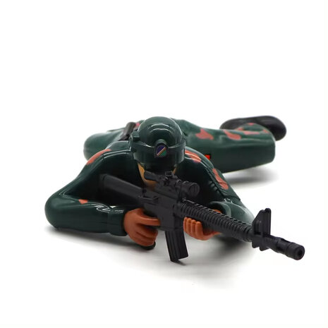 Military army man - with shooting sounds - crawling and LED flash lights