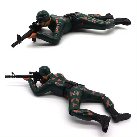 Military army man - with shooting sounds - crawling and LED flash lights