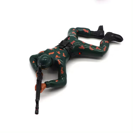 Military army man - with shooting sounds - crawling and LED flash lights