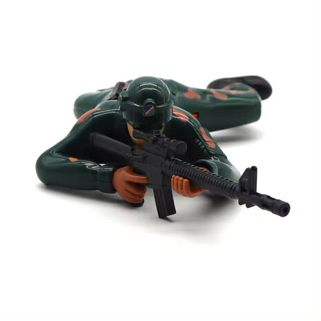 Military army man - with shooting sounds - crawling and LED flash lights