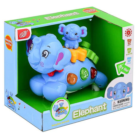 Rocking elephant toy - interactive - sound and movement