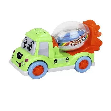 DogTruck Bump&amp;Go - concrete mixer foam ball truck - moves, makes sound and music