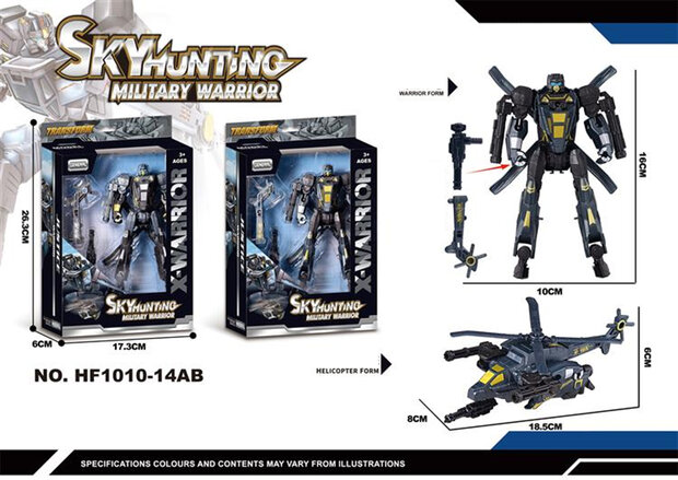 Transform X-Warrior Sky Hunting military - robot en helikopter 2in1