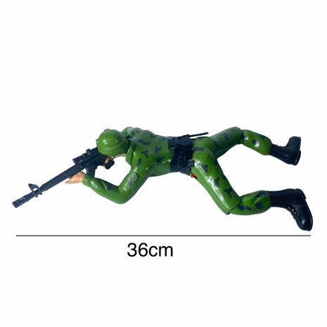 Military army man - with shooting sounds - crawling and LED flash lights