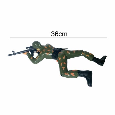 Military army man - with shooting sounds - crawling and LED flash lights