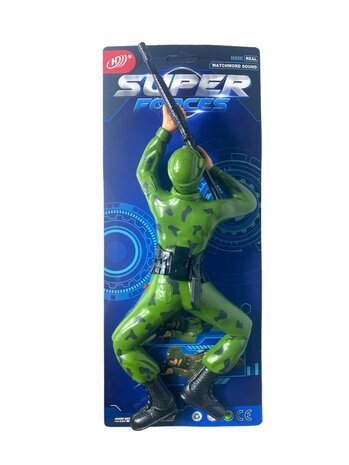 Military army man - with shooting sounds - crawling and LED flash lights