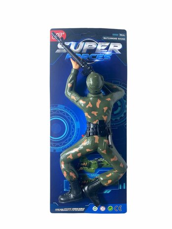 Military army man - with shooting sounds - crawling and LED flash lights