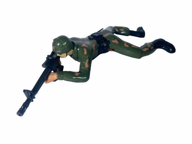 Military army man - with shooting sounds - crawling and LED flash lights