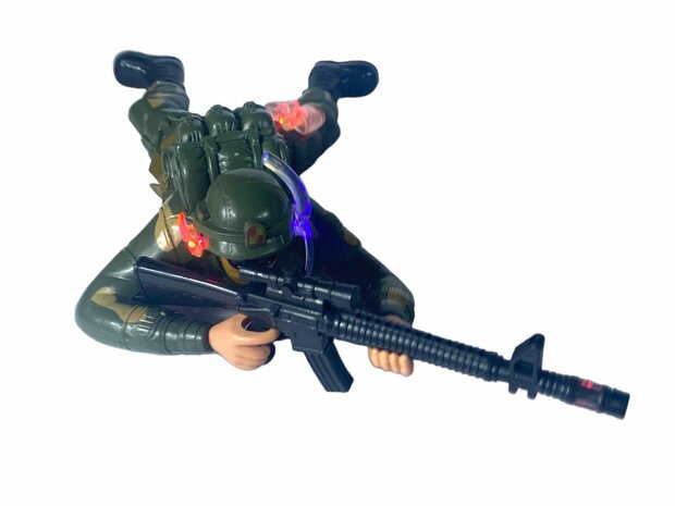 Super force - Military army man - with shooting sounds - crawling and LED flash lights