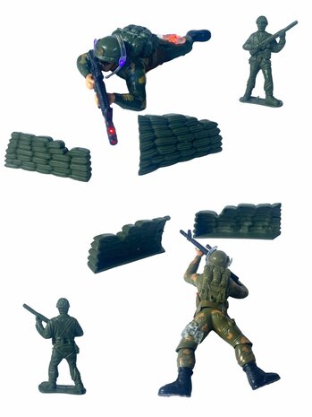 Super force - Military army man - with shooting sounds - crawling and LED flash lights