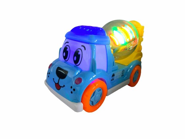 DogTruck Bump&amp;Go - concrete mixer truck dog - moves, sound and music