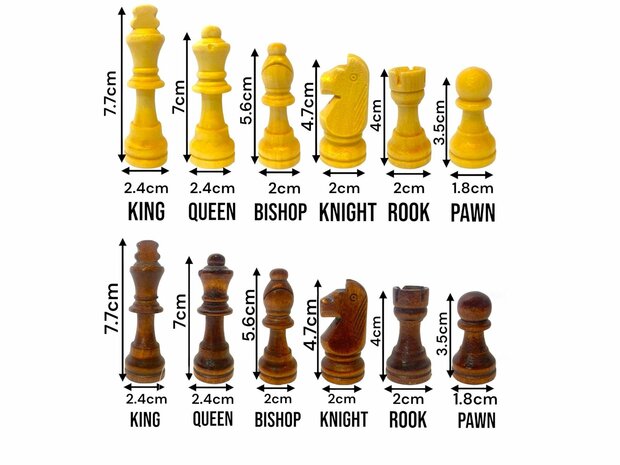 Chess and checkers 2in1 package - Foldable - magnetic chess pieces and checkers pieces - Wood - 39CM