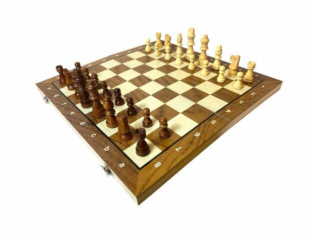 Paquet d&#039;&eacute;checs et de dames 2 en 1 - Pliable - pi&egrave;ces d&#039;&eacute;checs et pi&egrave;ces de dames magn&eacute;tiques - Bois - 34CM