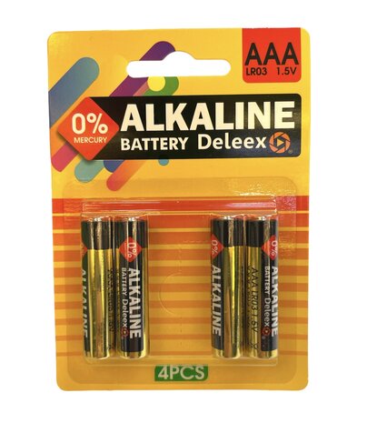 Deleex Batterien Alkaline AAA &ndash; LR03 1,5 V &ndash; 4 St&uuml;ck im Paket