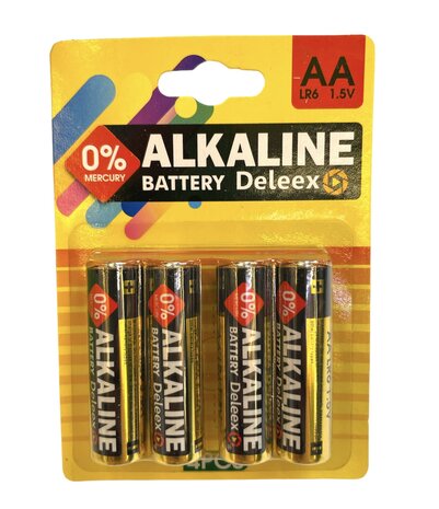 Batterien Alkaline AA - LR6 1,5V - 4 St&uuml;ck im Pack Deleex