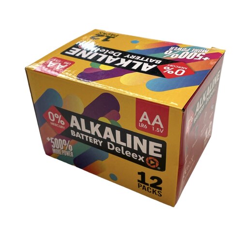 Piles alcalines AA - LR6 1,5V - 4 pi&egrave;ces en pack Deleex