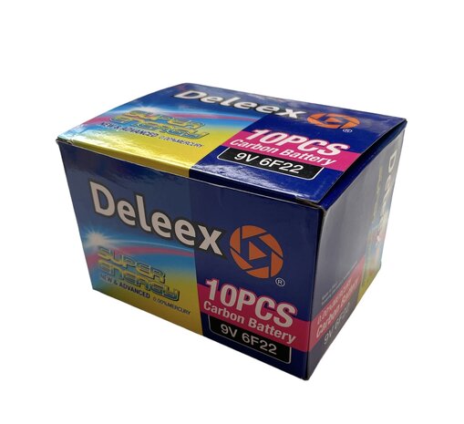 Batteries Deleex - 9V 6F22 - 1 pi&egrave;ce en paquet