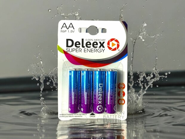 Batteries Deleex - AA - R6P 1.5V - 4 pi&egrave;ces en pack