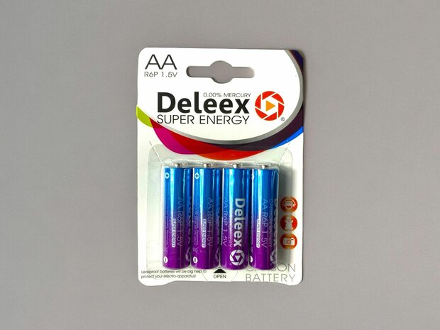 Batterijen Deleex - AA - R6P 1.5V - 4- stuks in pak