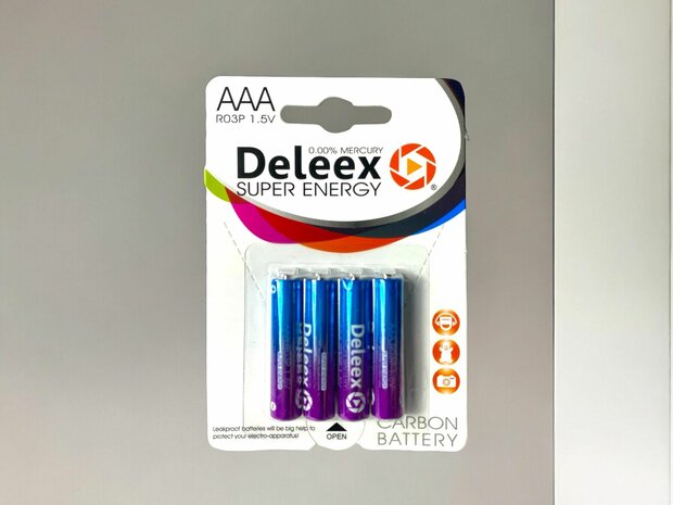 Batterien Deleex - AAA - R03P 1,5V - 4 St&uuml;ck in der Packung