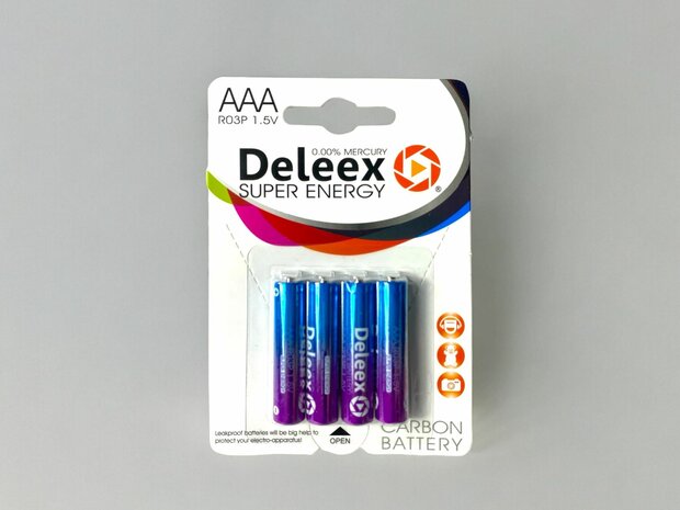 Batterien Deleex - AAA - R03P 1,5V - 4 St&uuml;ck in der Packung