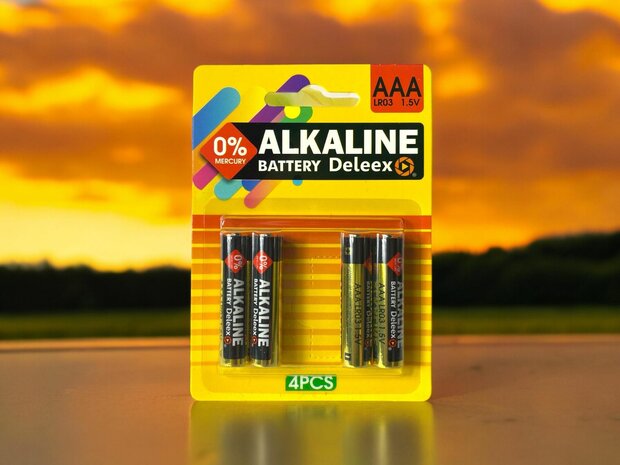 Deleex Batterijen Alkaline AAA - LR03 1.5V - 4- stuks in pak