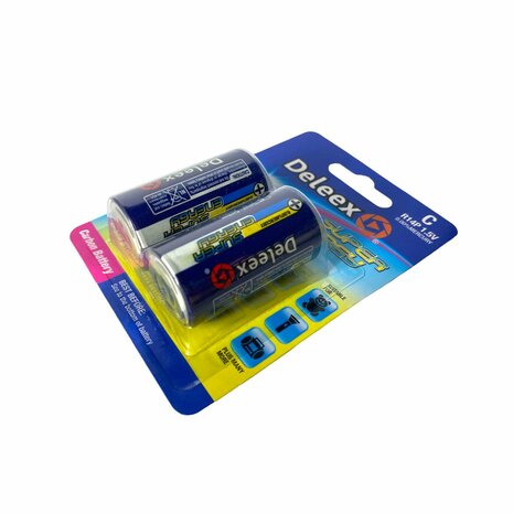 Batteries Deleex - C R14P 1.5V - 2 pi&egrave;ces en pack