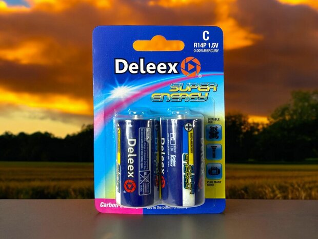 Batteries Deleex - C R14P 1.5V - 2 pi&egrave;ces en pack