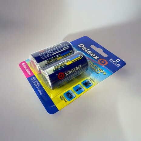 Batteries Deleex - C R14P 1.5V - 2 pi&egrave;ces en pack