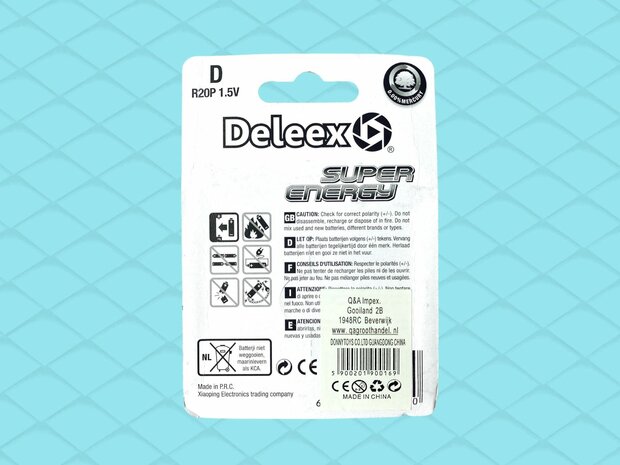 Batteries Deleex - D R20P 1.5V - 2 pieces in pack