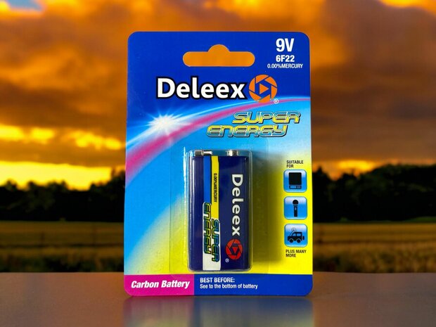 Batteries Deleex - 9V 6F22 - 1 pi&egrave;ce en paquet