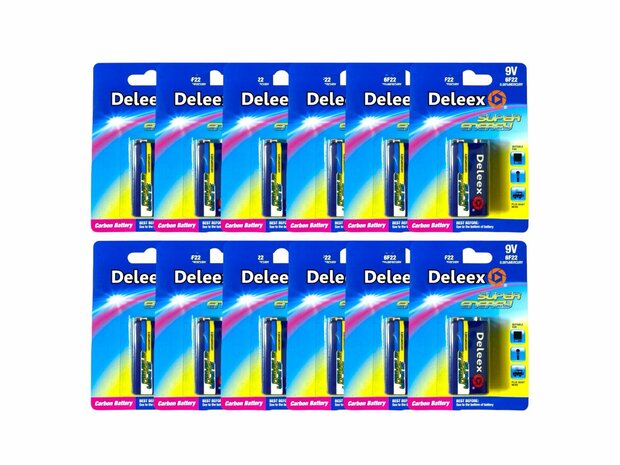 Batteries Deleex - 9V 6F22 - 1 pi&egrave;ce en paquet