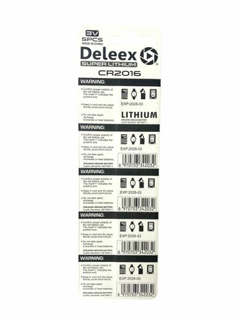 CR2016 3V Lithium battery Deleex