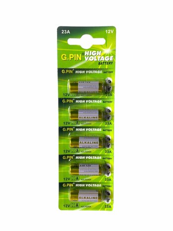 Piles alcalines G.PIN 23A 12V, 5 pi&egrave;ces