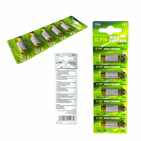 G.PIN 23A 12V ALKALINE batteries 5 PCS