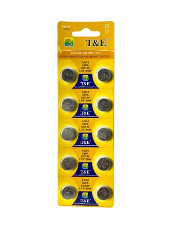 AG 10 / LR54 Knopfzellenbatterien Alkaline