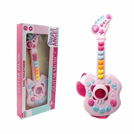 E-Gitarre, Musikspielzeug f&uuml;r Kinder, 43,5 cm Babala Angel