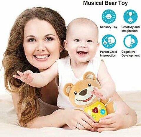 Jouets b&eacute;b&eacute; Ours en peluche - jouets pour nouveau-n&eacute;s de 0 &agrave; 36 mois