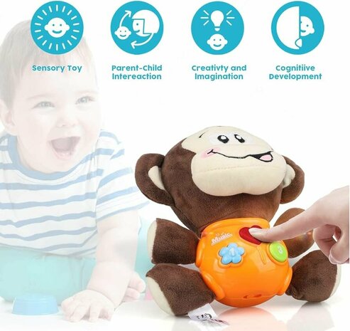 Jouets b&eacute;b&eacute; Petit singe - Singe en peluche - pour b&eacute;b&eacute;s de 0 &agrave; 36 mois