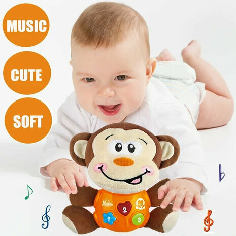 Jouets b&eacute;b&eacute; Petit singe - Singe en peluche - pour b&eacute;b&eacute;s de 0 &agrave; 36 mois