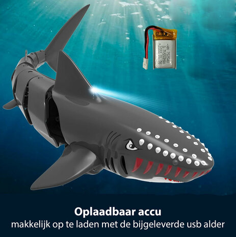 RC Shark - jouet requin t&eacute;l&eacute;command&eacute; - t&eacute;l&eacute;commande 2,4 Ghz - 1:18