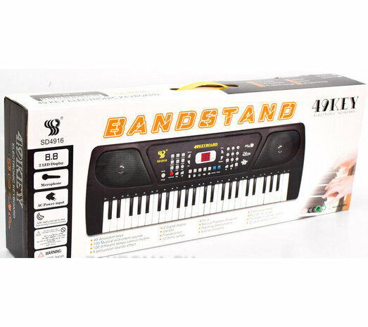 Keyboard with LCD screen - 49 keys and microphone - on mains and on battery - 58CM