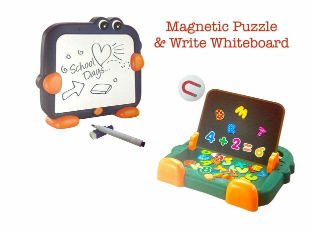 Spielzeug-Magnetpuzzle und Schreibtafel 2 in 1