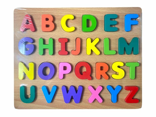 Wooden Alphabet Puzzle - Letters Puzzle Board Toy - Size 29.8x23.8cm