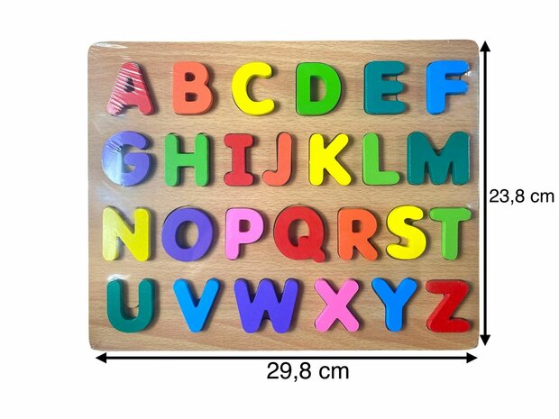 Wooden Alphabet Puzzle - Letters Puzzle Board Toy - Size 29.8x23.8cm