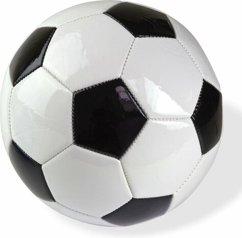 Ballon de football brillant taille 5 noir et blanc.