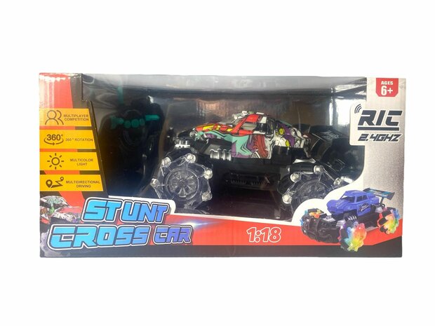 Voiture RC - STUNT CROSS CAR - Voiture monstre RC - 2,4 GHz 1:18