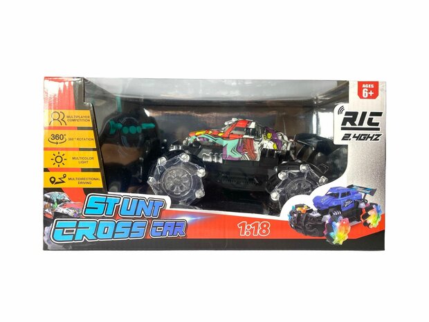 RC Auto - STUNT CROSS CAR - Rc monster car  -2.4GHz 1:18