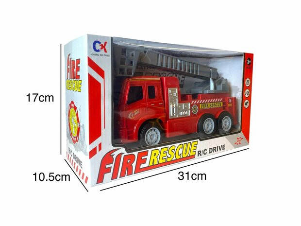 Camion de pompiers RC camion de secours rouge 26cm 1:16